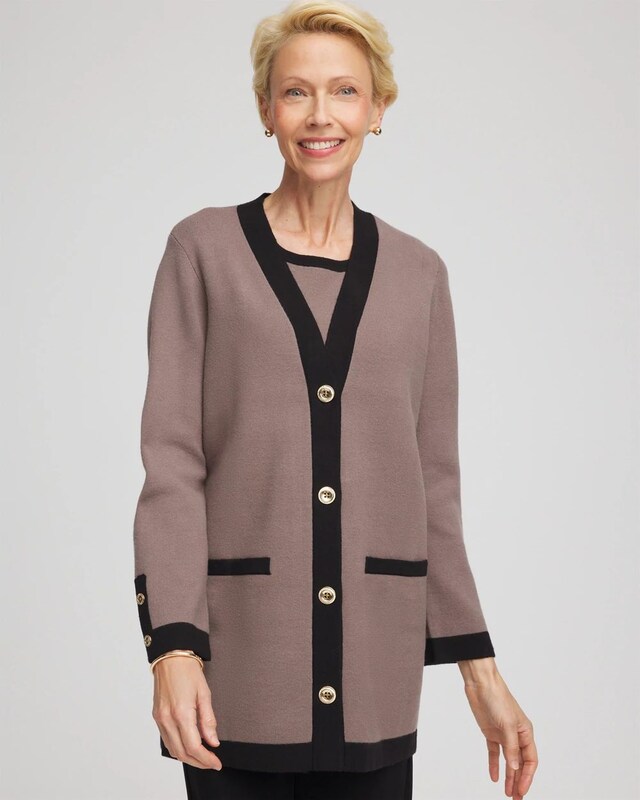 Travelers Tipped Button-Down Cardigan - image 2